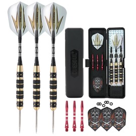 CUESOUL Archer 23 Grams Steel Tip Darts - Black Coating Brass Barrels ARCH-F1201