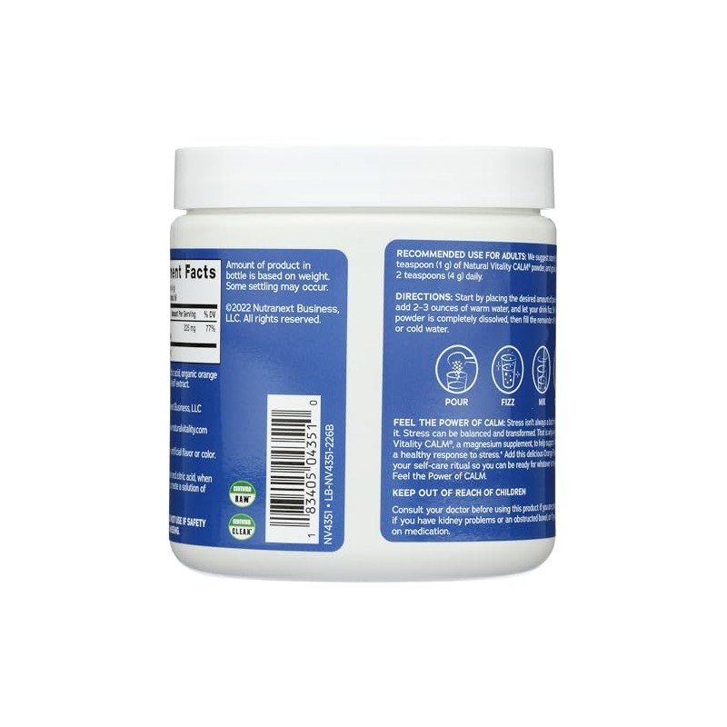 Calm Natural Vitality Magnesio Sabor Naranja 8 OZ
