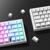 dagaladoo White PBT keycap,Ice Crack keycaps 60 75 Percent,Shine Through