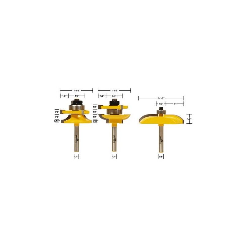 YONICO Raised Panel Cabinet Door Rail and Stile Router Bits