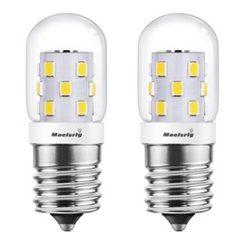 Maelsrlg LED Microwave Light Bulbs Under Hood, E17 LED Bulb Dimmable for Range Hood 40W Equivalent, 3W 380 Lumens, LED Appliance Light Bulb Over Stove, Cool White 6000K, 2 Pack