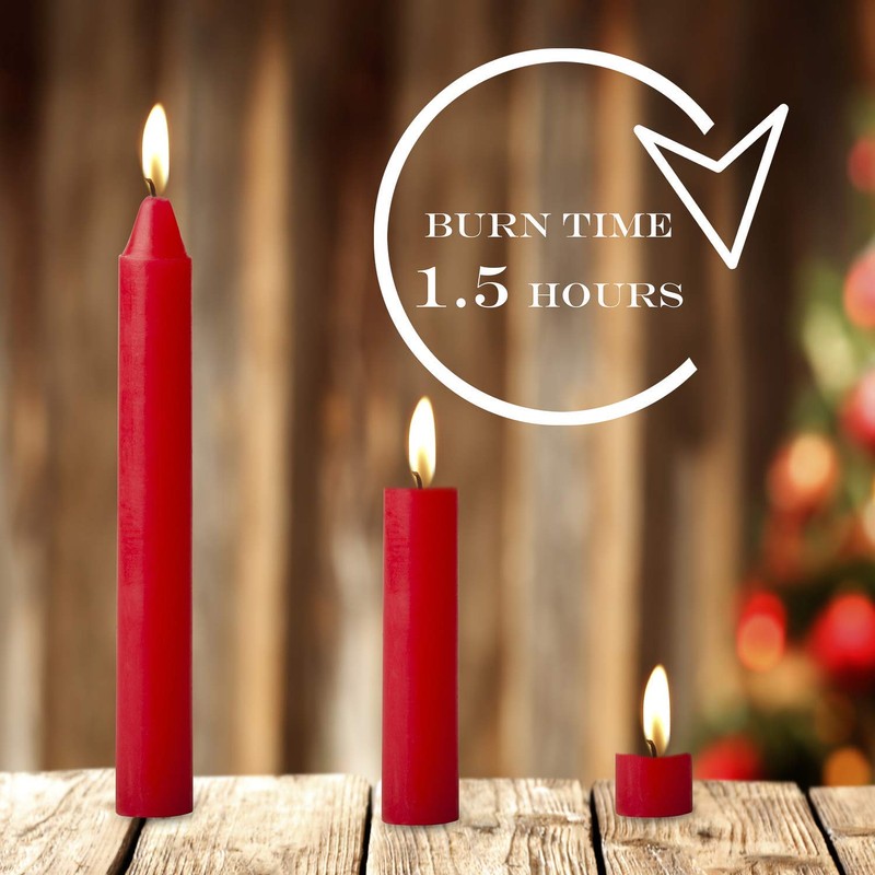 100 pcs Bulk Red Candles for Christmas Tree - Chime