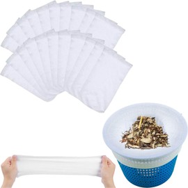 Amebleak Pool Skimmer Socks, Pack of 30 Swimming Pool Skimmer Socks, Skimmer Filter Net, Reusable, Skimmer Basket Net, Swimming Pool Skimmer Filter Sieve Net for Removes Slags, Leaves (White)