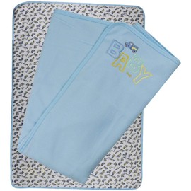 ToBeInStyle - Manta de Forro Polar para bebé con adorables diseños Reversibles, Azul, Talla única