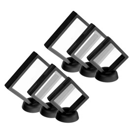 QUARKZMAN 3 Sizes 3D Floating Display Case Floating Frame Display Holder Stand Transparent PE Jewellery Storage Box Black