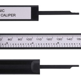 Trimming Shop Digital Vernier Caliper, 150mm/6 Caliper LCD Digital Electronic Ruler Plastic Carbon Fiber Vernier Caliper Gauge Micrometer Measuring Tool with Large LCD Screen MM/Inch Conversion