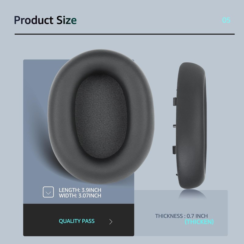 Wzsipod Replacement Ear Pads for Sony WH-1000XM5 – Premium PU
