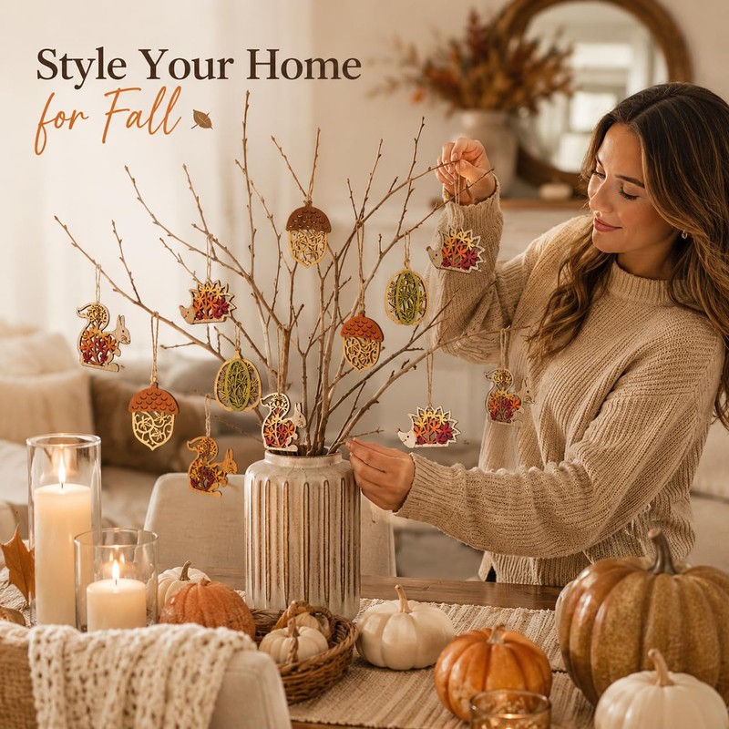 Autumn Tree Decorations 12Pcs Hanging Tree Ornaments, Autumn Decorations
