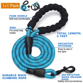 No Pull Dog Harness Adjustable Reflective Oxford Easy Control Medium Large Dog Harness with A Free Heavy Duty 5ft Dog Leash
