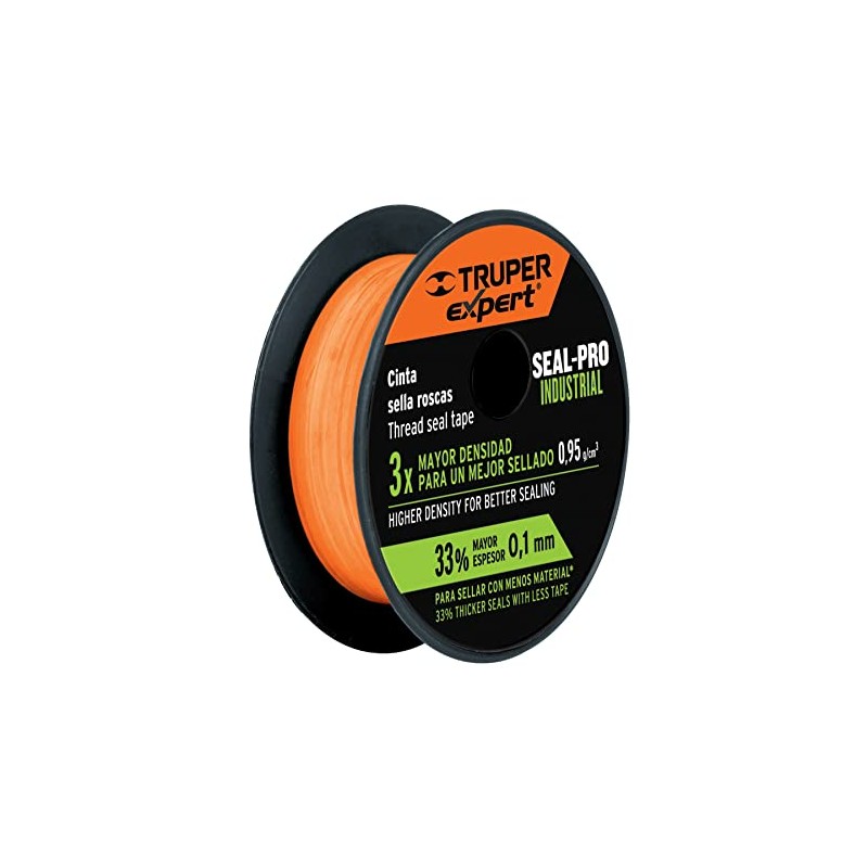 Truper CTF-1/2X7X, Cinta sella roscas, uso industrial, 7 m, 1/2"