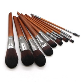 Juego completo de 11 piezas brochas maquillaje, brocha for sombra ojos en polvo, conjunto herramientas belleza                                        
