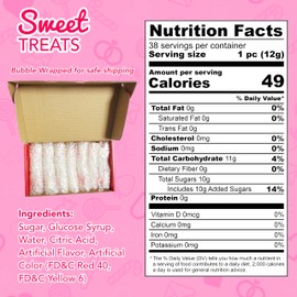 4E's Novelty 38 Pack Heart Shaped Lollipops, Strawberry and Cream Flavored, Individually Wrapped Valentines Suckers for Kids Adults Party Favors