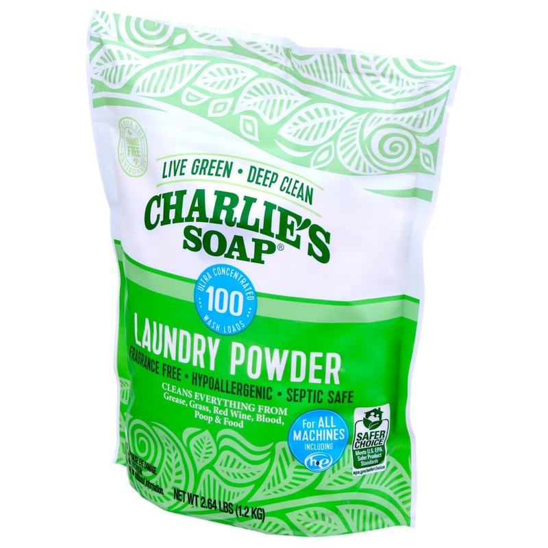 Charlie’s Soap Laundry Powder (100 Loads, 2 Pack) Hypoallergenic Deep