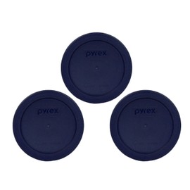Pyrex 7200-PC 2 Cup Blue Food Storage Replacement Lid (3-Pack) - Made in USA