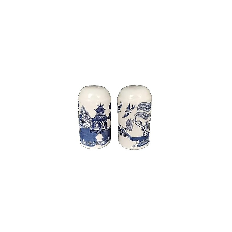 Blue Willow Salt & Pepper Shakers Pots Mills Ceramic Tableware
