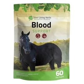 Silver Lining Herbs Blood Support - Supports Horse's Normal Blood Cell & Circulatory System Health- Natural Herbal Support for Normal Equine Blood Values - Herbal Supplement for Horses - 1 lb Bag