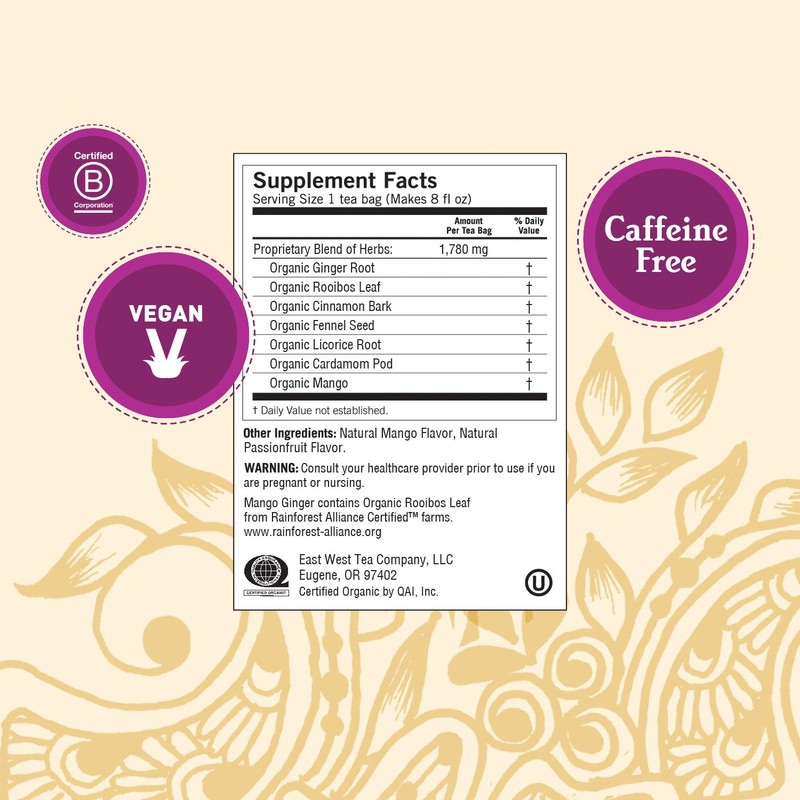 Yogi Tea - Mango Ginger (6 Pack) - Supports Healthy