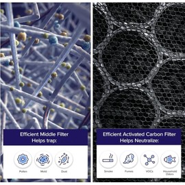 LEVOIT Genuine EverestAir-P Air Purifier Air Filter Replacement, Lasts for 12 -15 Months, Supports HEPA Sleep Mode, Efficient 3-In-1 Washable Filters, EverestAir-RF, 1 Pack, Black