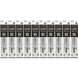 Pilot LP2RF Gel Ink Ballpoint Pen Refills for Juice, 0.38mm, Ultra Fine, Black, Set of 10