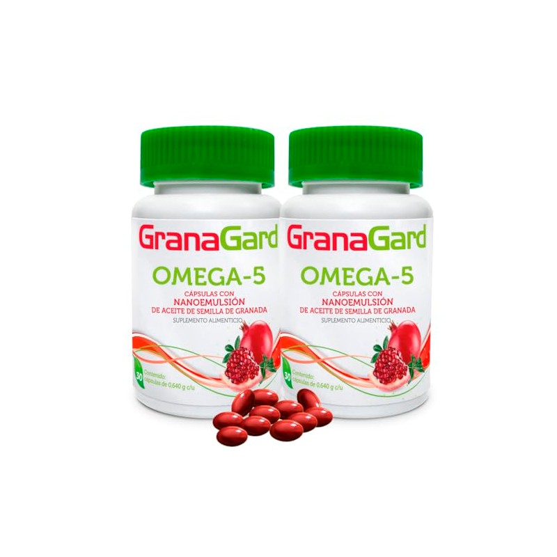 Duo Pack Granagard Omega Cáps Nanotecnología Cápsulas Aceite Semilla Granada
