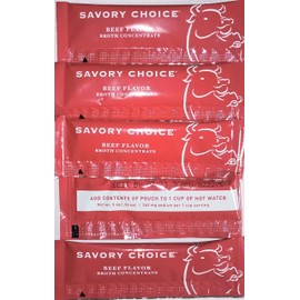 JMA Shop Savory Choice Reduced Sodium *360mg Beef Broth Concentrate - 16 Packets (9.6 grams each)
