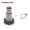 HongFuFu 4 Pack Pool Hose Adapter with 4 PCS Clamps,