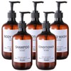 Stylish Shampoo Bottles Refillable with Pump,(5Pack) Amber Shampoo and Conditioner