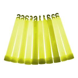 6 inch Premium (15mm) Glow Sticks (10 Pack, Yellow)