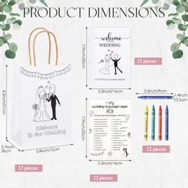 Gueevin 48 Pcs wedding Activities for Kids Coloring Books Individually Packaged Wedding Coloring Books and Crayons, Wedding Gift Goodie Bags and Scavenger Hunt Sheets for Kids Wedding Games Favors