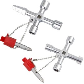 2 Pieces Universal 4-Way Control Cabinet Keys for Various Uses