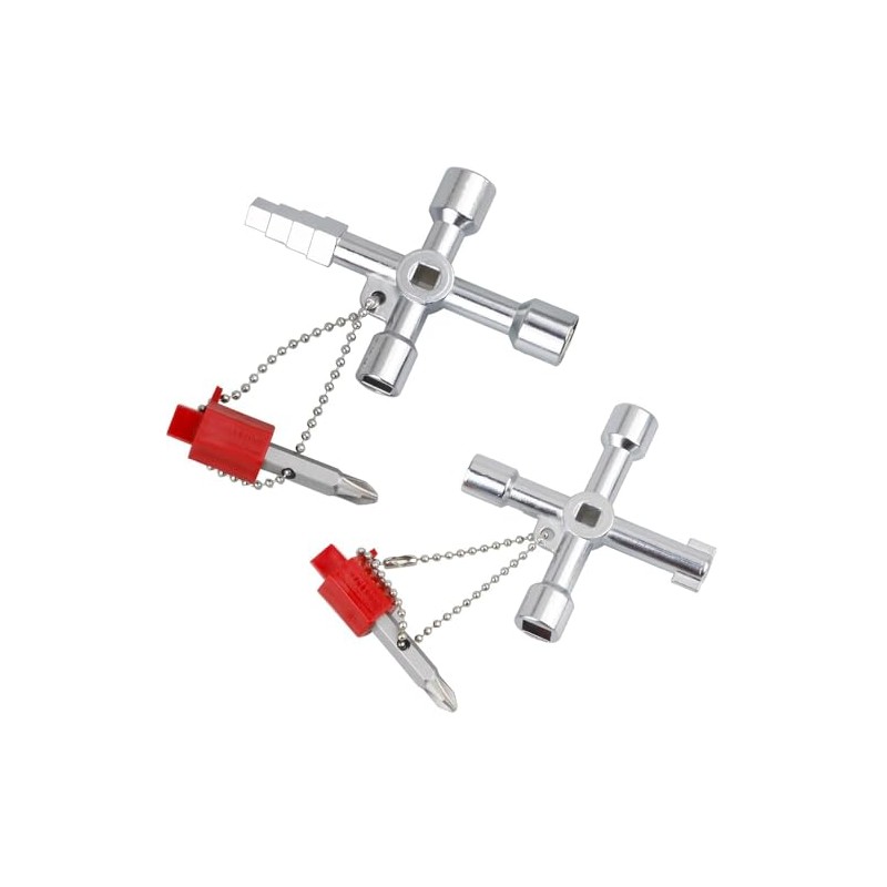 2 Pieces Universal 4-Way Control Cabinet Keys for Various Uses