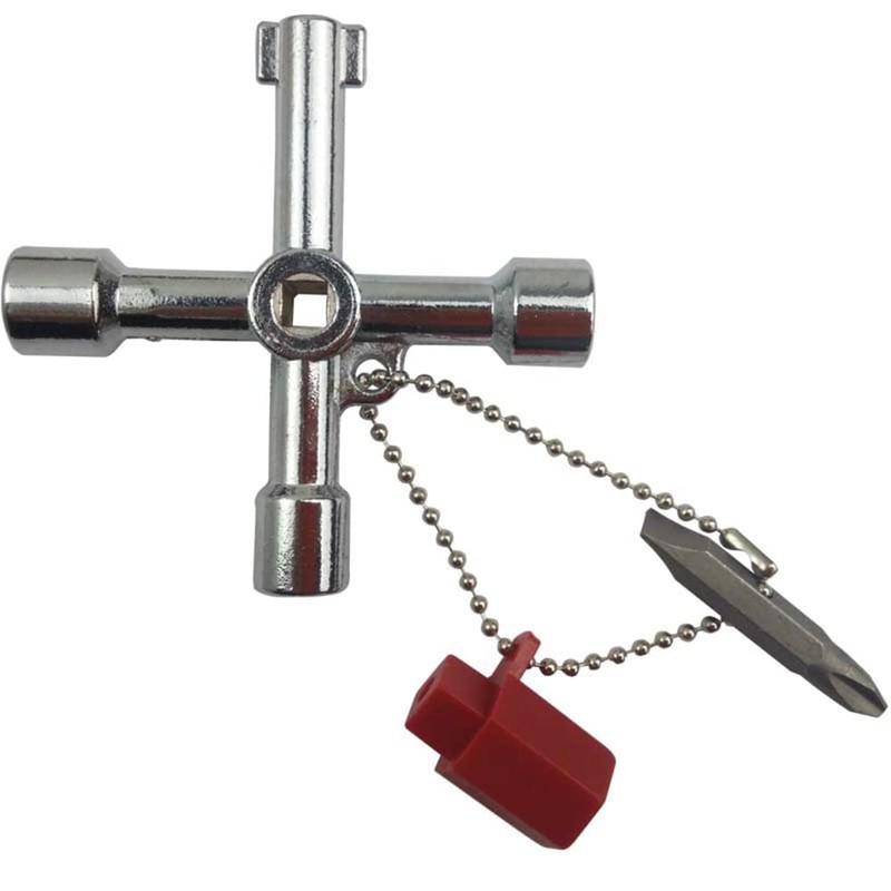 DODODIY Multi-Functional Spanner Key 4 Ways Utility Key Triangle Cabinet