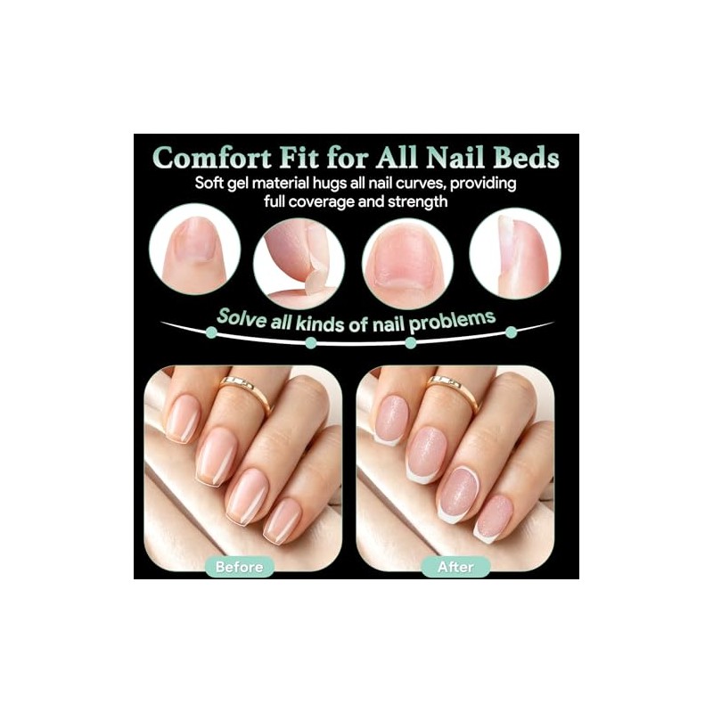 LEYKOSH Puntas de uñas Leykosh extra cortas con forma de