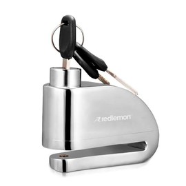 Redlemon - Candado para Bicicleta y Motocicleta con Alarma, Sensor de Movimiento, Seguro Antirrobo de Compatible con Vehículos con Llanta de Disco, Re