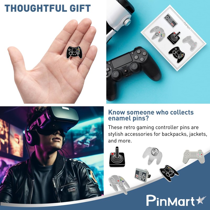PinMart Game Controller Gaming Lover Retro Cool Enamel Lapel Pin