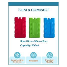 Kühlakkus für kühltasche - 4/6/12 Stück à 200 ml-Wiederverwendbarer ultradünner kühlelement- Geeignet für Outdoor-Aktivitäten zum Mitnehmen, um Lebensmittel frisch zu halten (Mehrfarbig-6)