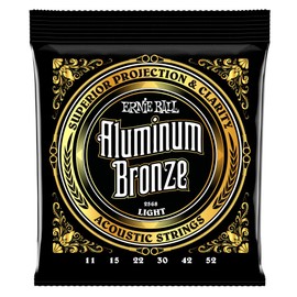 Ernie Ball Light Aluminum Bronze Acoustic Guitar Strings, 11-52 Gauge (P02568)