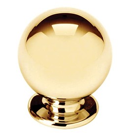 Alno 1" Knob, UNLACQUERED Brass