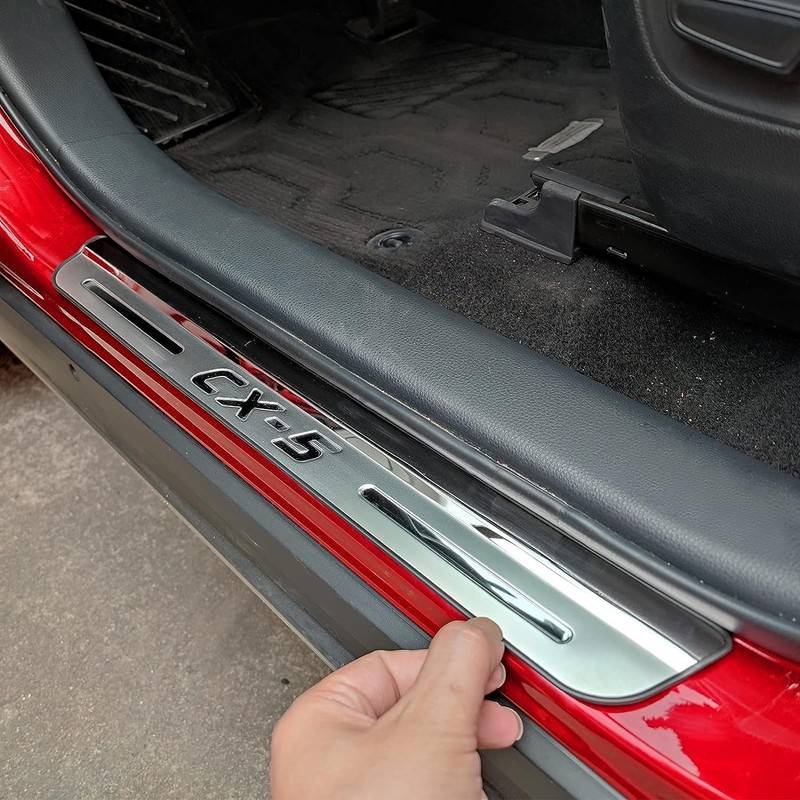 GZBFTDH Chrome Door Sill Protector for Mazda CX5 CX-5 2024