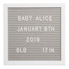 Pearhead Classic Wooden Felt Letterboard, Gender-Neutral Baby Keepsake Nursery Décor,