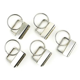 I Like Big Buttons! 50 Sets - Silver - 1" (1 INCH) - Key Fob Hardware/Key Chain/Wristlet Sets with Split Rings/Key Rings - Silver-Toned, Nickel