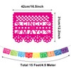 4 Packs Mexican Party Banner Large Plastic Papel Picado Banner
