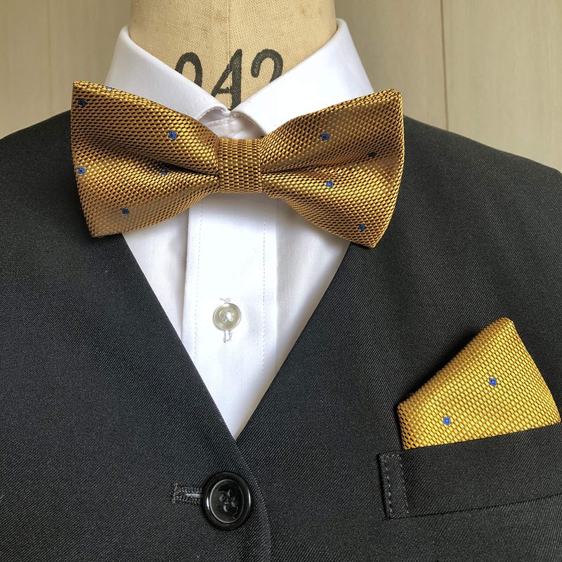 Dot (Small) Yellow Gold [Bow Tie & Pocket Square] 2-piece