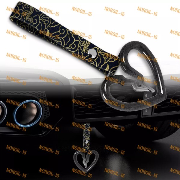 Unbranded Crystal Broken Heart TSURIKAWA Black Ring Train Bus Handle