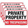 Large No Trespassing Signs: Private Property Metal - 10x14 Inch, Rust-Free Aluminum, UV Ink Printing, Durable and Weatherproof for Up to 7 Years Outdoor Use at Home