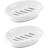 2-Pack Soap Dish with Drain Soap Holder Easy Cleaning Soap