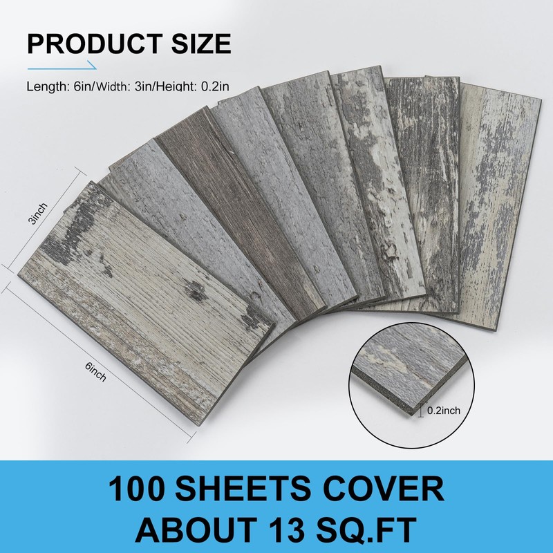 V-MOZZA 100-Piece Faux Stone Peel and Stick Backsplash Tile, Waterproof