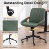 Small Home Office Chair No Arms,PU Leather Desk Chair with