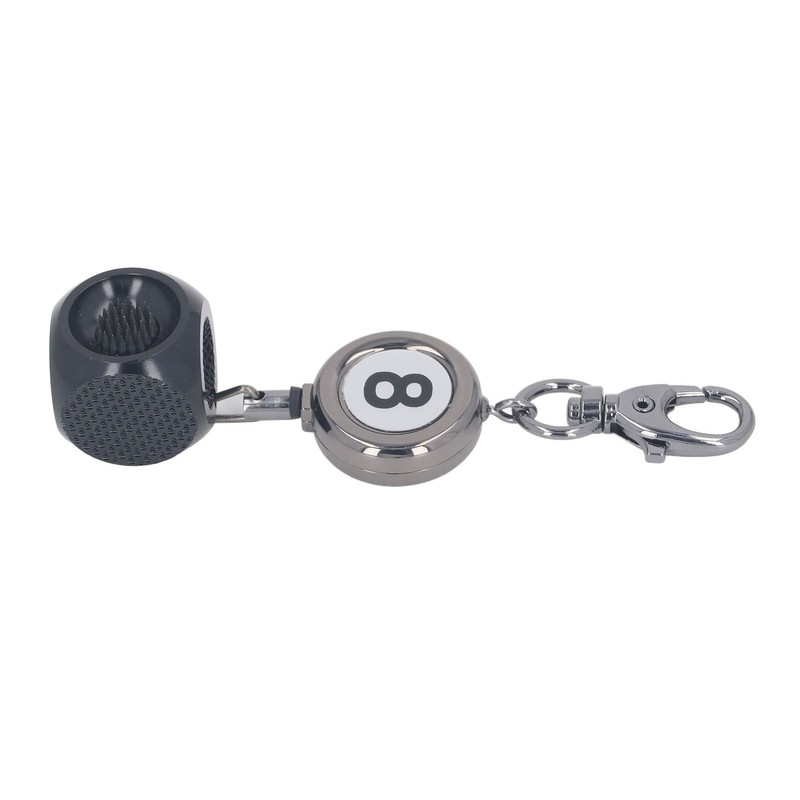 Pool Cue Tip Repair Tool with Retractable Key Ring Billiard