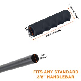 2 Pcs Handlebar Grips 3/8"(ID) x 4-2/5"(L), Multi Sizes Optional, Non-Slip, Ergonomic Design with Comfortable Grip, 8 mm(ID) x 112 mm(L